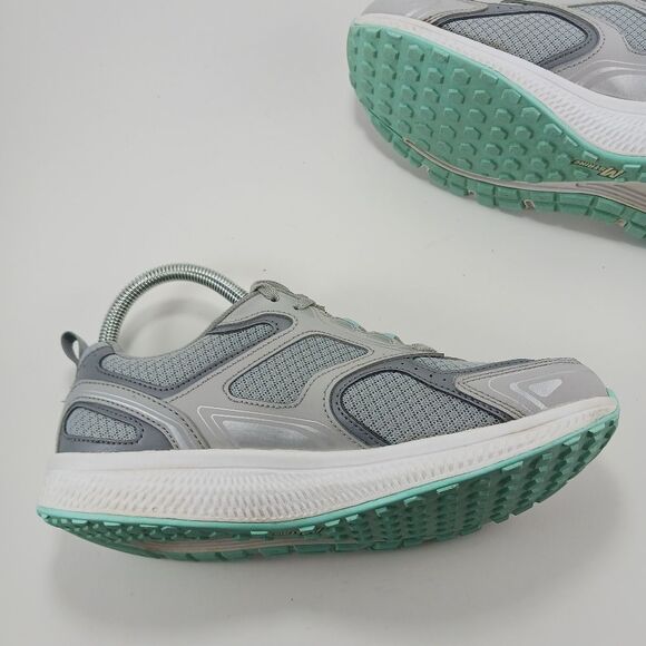 Skechers Go Run Consistant Gray/ turquoise lace up womans running shoe size 7 - Picture 10 of 11